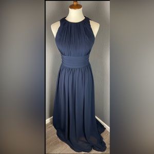 Women’s Bill Levkoff Navy Chiffon Prom Bridesmaid Formal Dress size 4